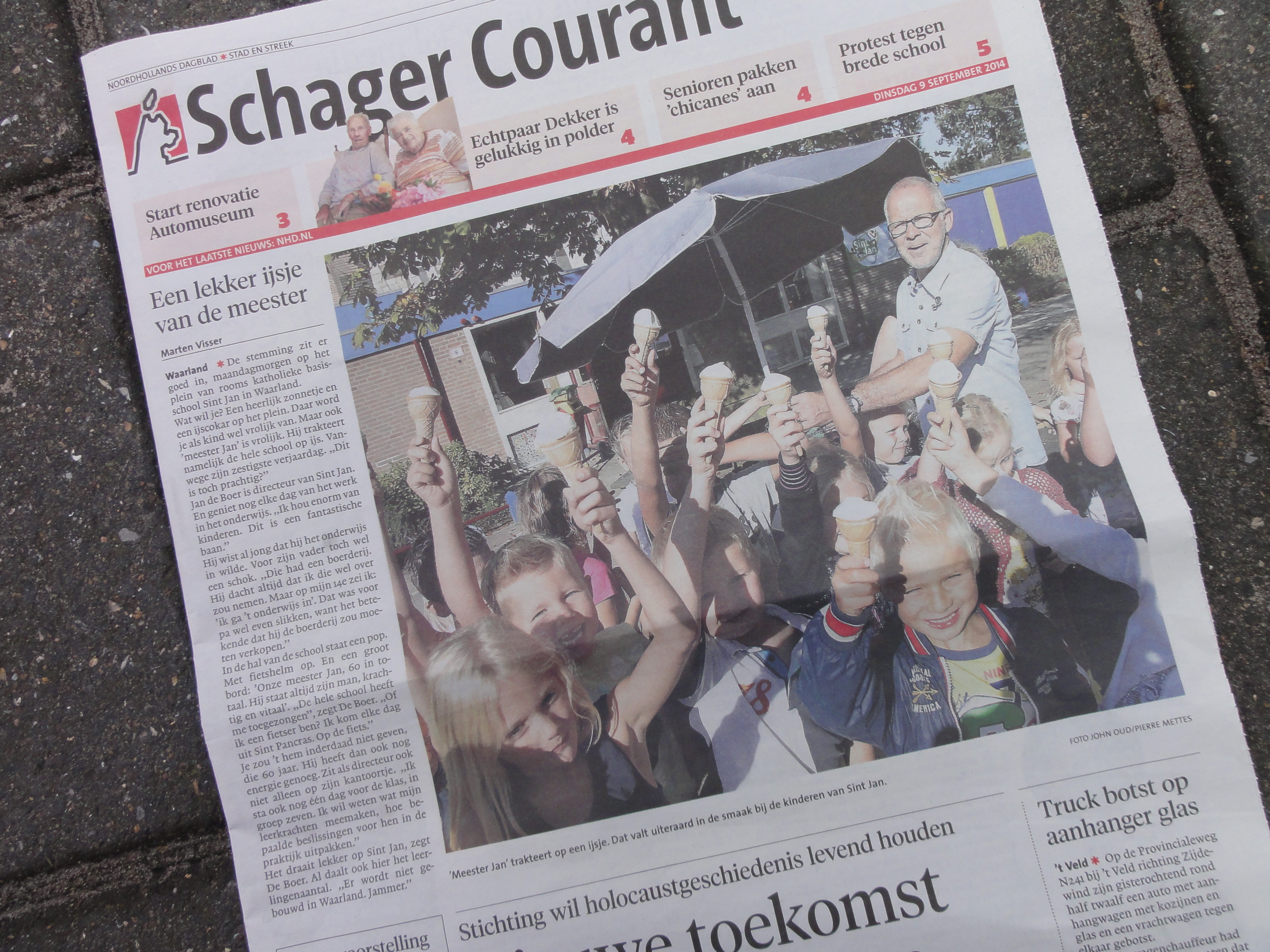 Meester Jan in de krant